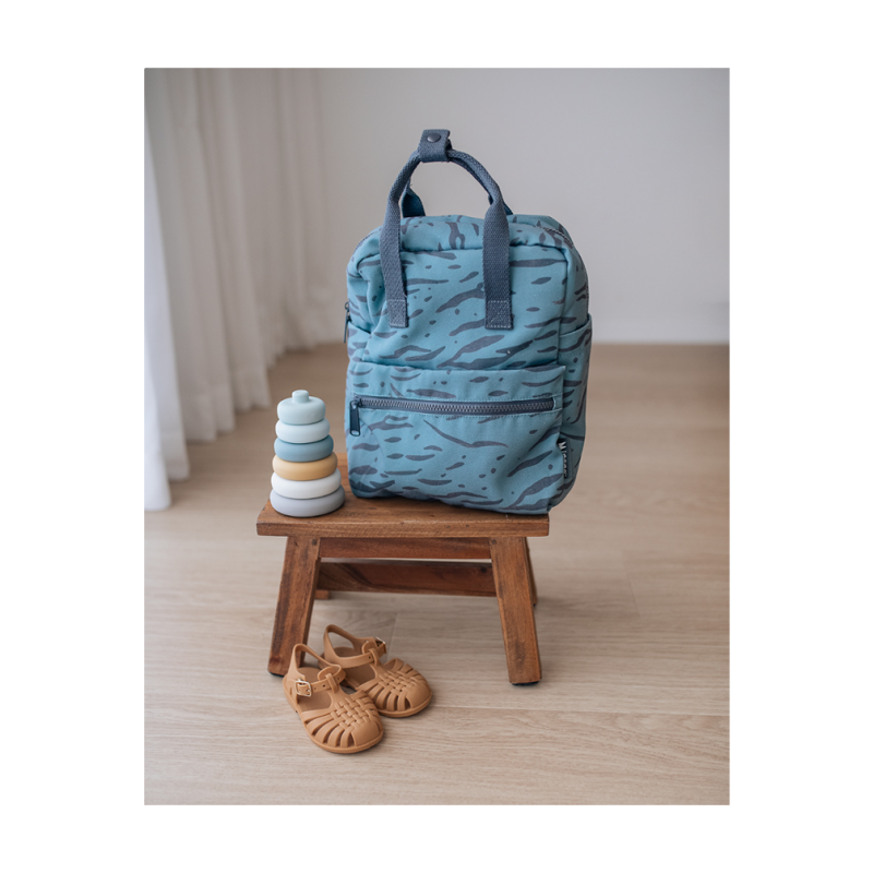 Minene – Mini Cotton Backpack Blue Zebra