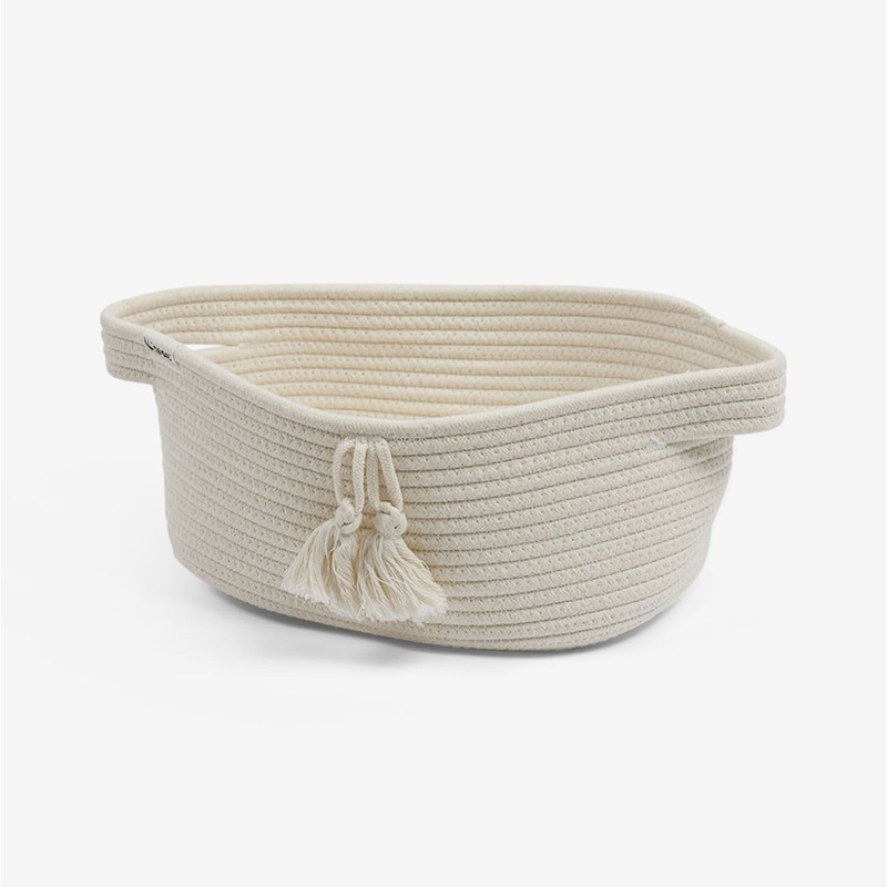 Minene Μικρό Καλάθι από Σχοινί Κρεμ