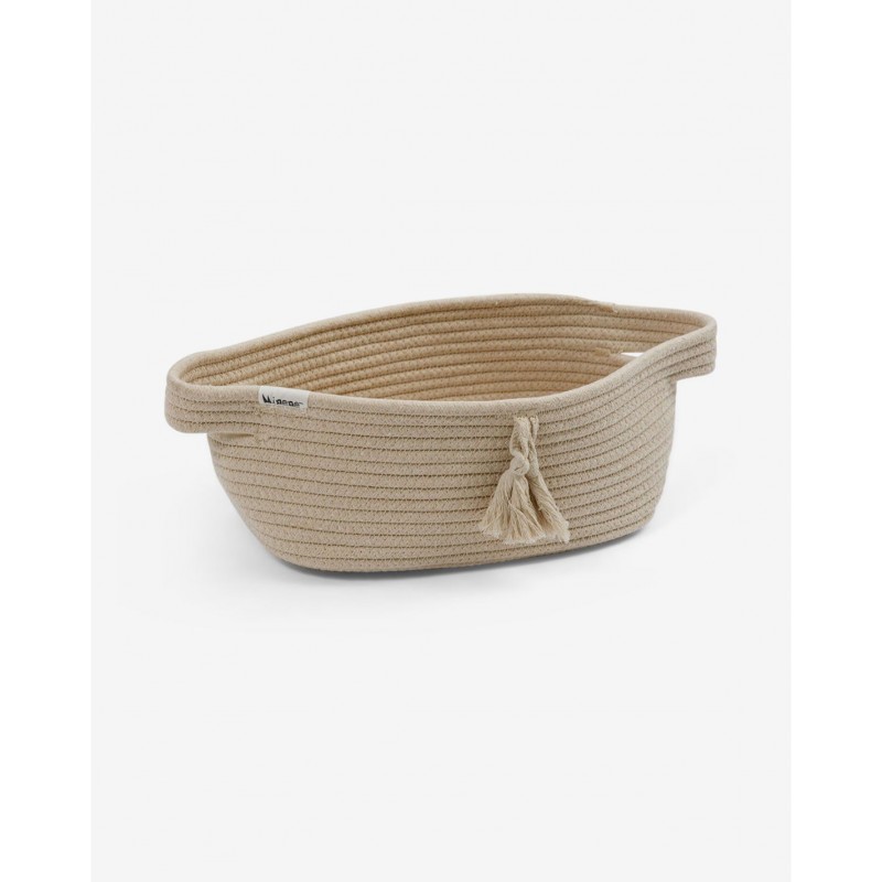 Minene Μικρό Καλάθι από Σχοινί Μπεζ