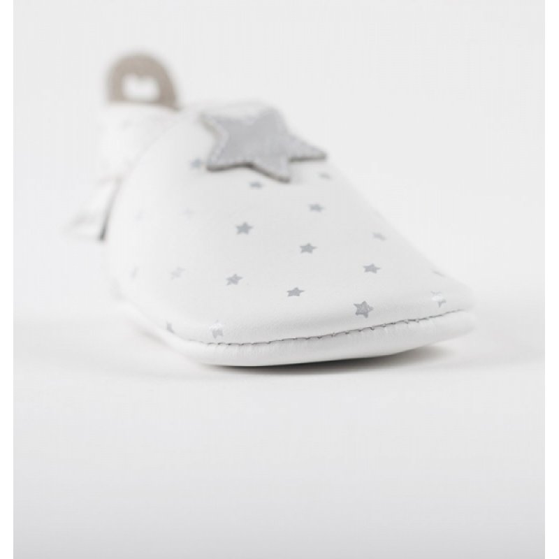 Bobux βρεφικό παπούτσι White Silver Star Print M Softsoles