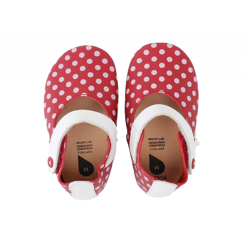Bobux Red/White Spots βρεφικά παπούτσια Mary Jane M softsoles