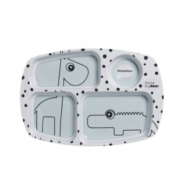 Done By Deer Δίσκος φαγητού με χωρίσματα-happy dots powder blue