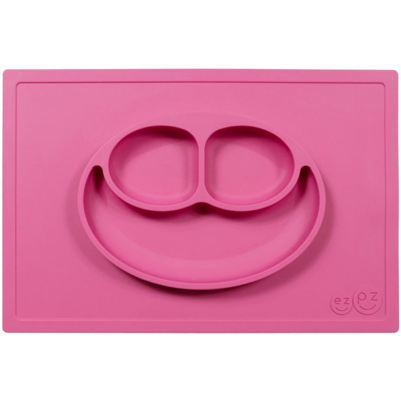 Ezpz Happy mat Δίσκος και πιάτο σε ένα in Pink