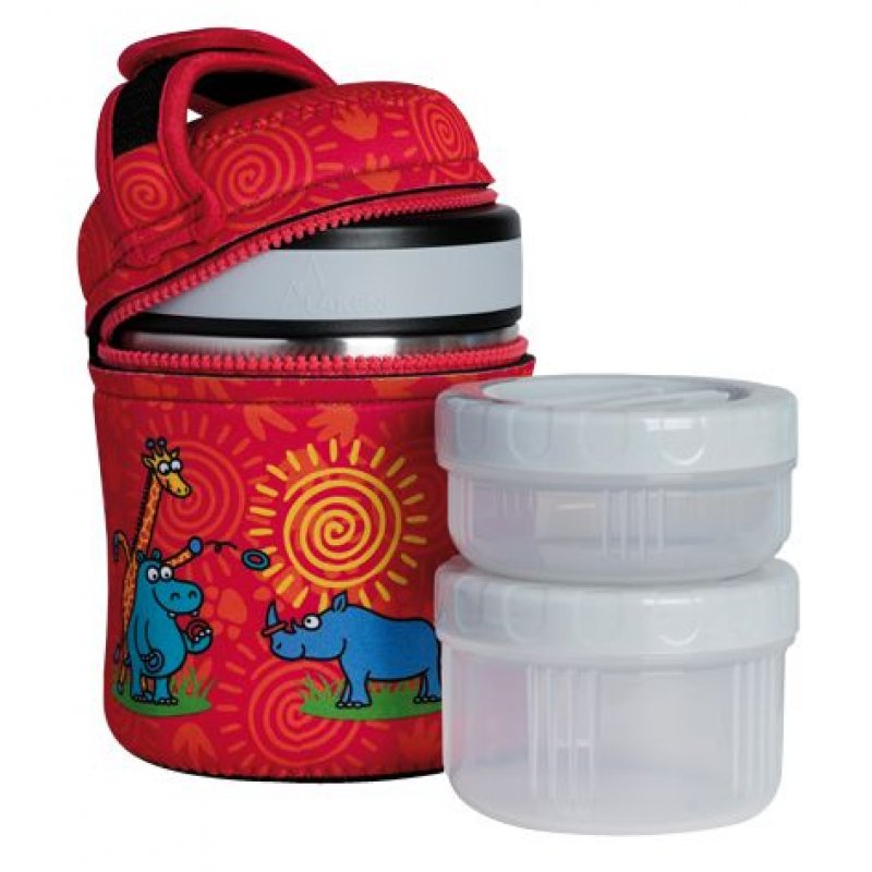 Kukuxumusu Θερμός Φαγητού  1L  Laken 2 μπολ φαγητού με Θήκη Neoprene Rino