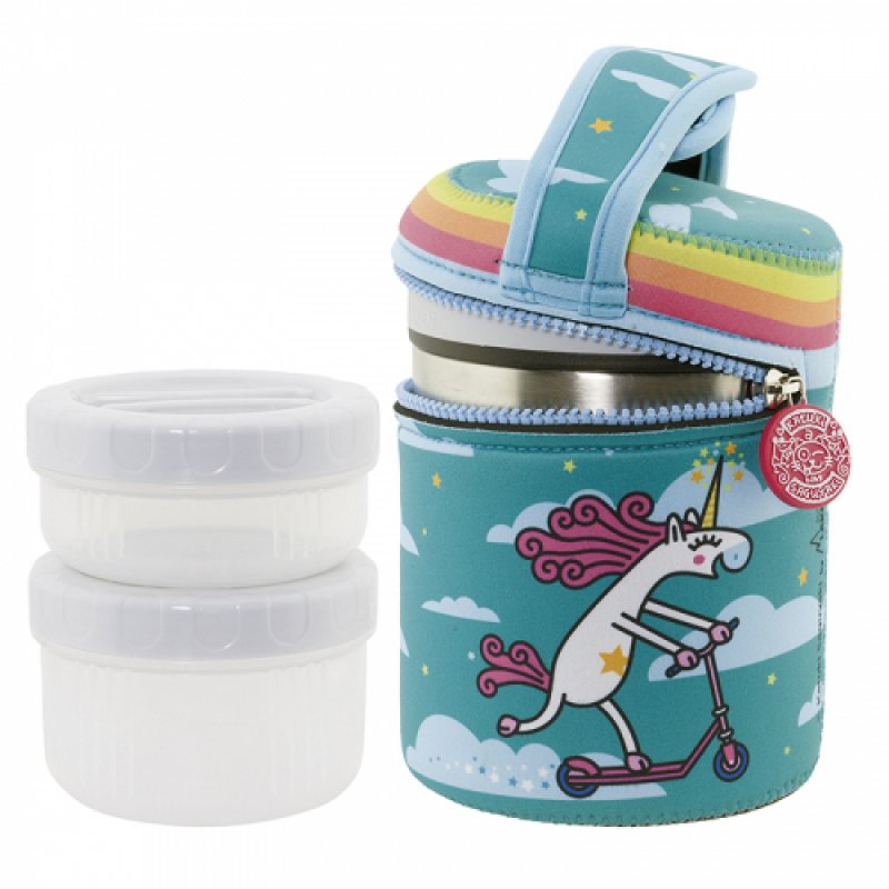 Laken Θερμός με 2 μπολ φαγητού 1L Unicorning  Katuki Saguyaki