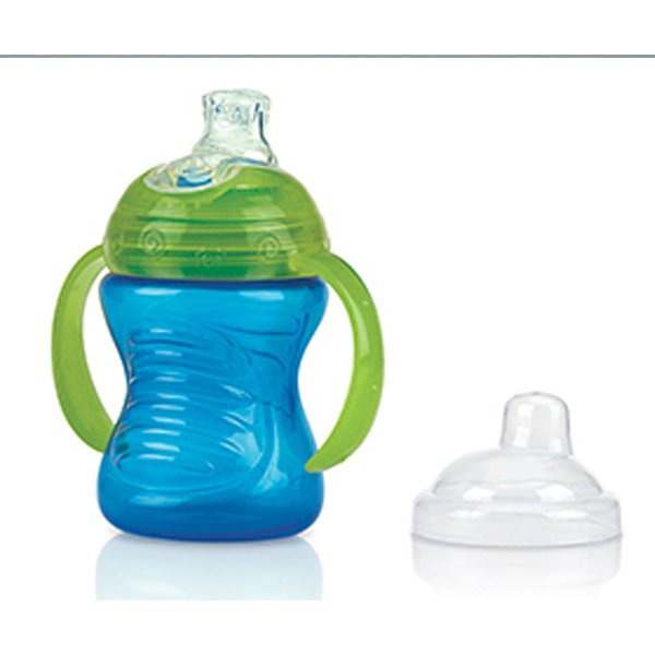 Nuby 1P 240ml twin handle cup with PP coverwith No-Spill silicone super spout