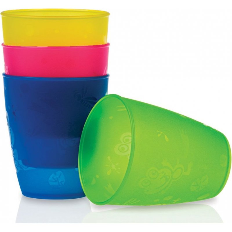 Nuby Ποτηράκια σετ 4 τεμ. χρωματιστά multi cups 9 m+