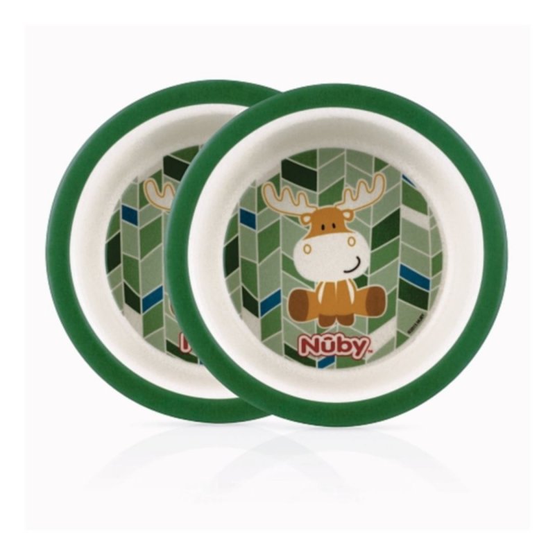 Nuby Bamboo & Maize μπολ φαγητού σετ 2 τεμ 6m+  