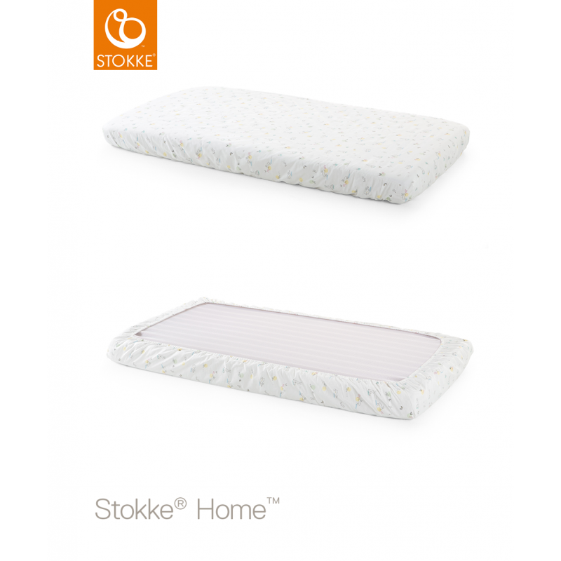 Stokke Home bed fitted sheets κατωσέντονα 2 τεμ White/Soft Rabbit