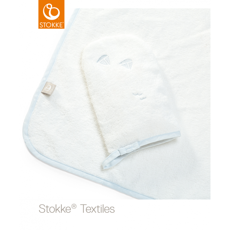  Stokke hooded towel πετσέτα με κουκούλα blue sea organic cotton