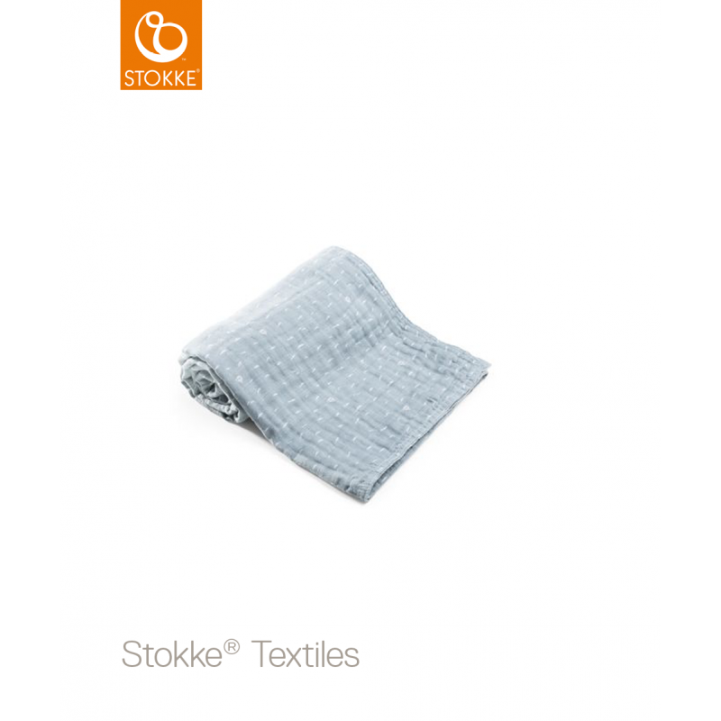 Stokke Blanket Muslin Cotton κουβέρτα μουσελίνα Blue Slate Sea