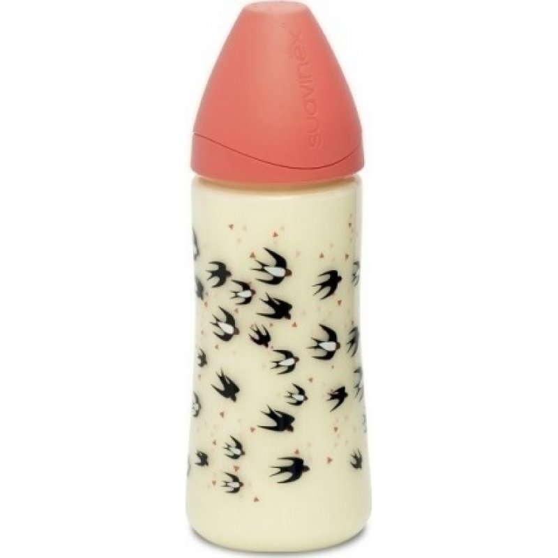 Suavinex Μπιμπερό πλαστικό 270ml Σιλ 3P Pink Swallow(3800055)