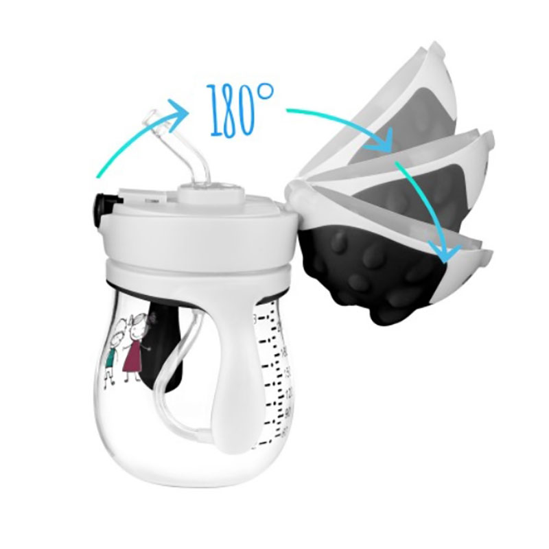 Εκπαιδευτικό Ποτηράκι με Καλαμάκι και Βαρίδι Black