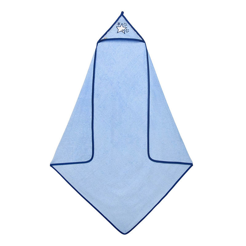 Βρεφική Πετσέτα με Κουκούλα Μπλε Αστέρια