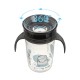 Εκπαιδευτικό Ποτηράκι 360° 240 ml με Χερούλια Black