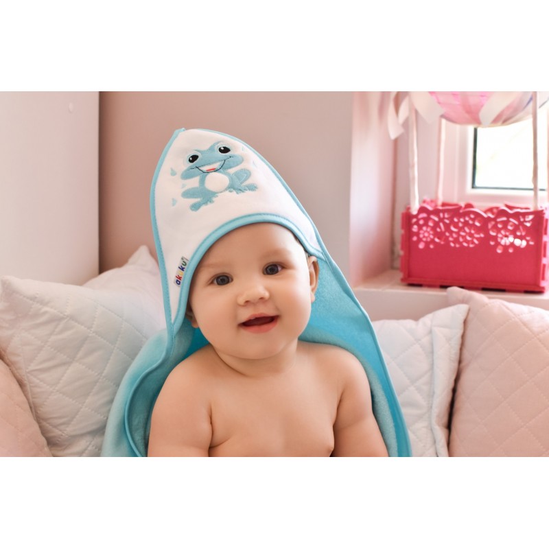 Βρεφική Πετσέτα Με κουκούλα Βατραχάκι