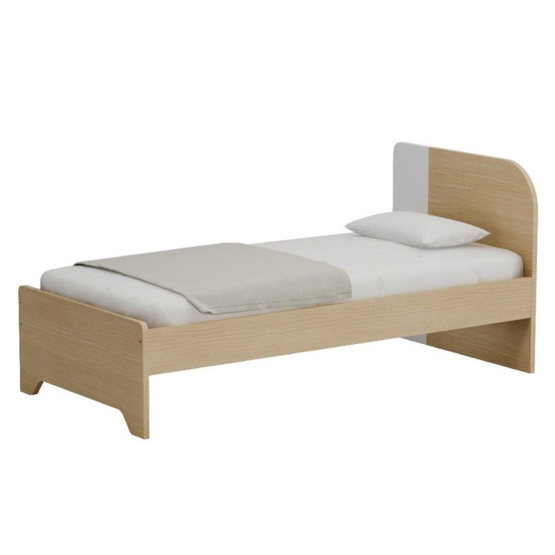 Alfaset κρεβάτι Duomo μονό 97x90x198 δρυς φυσικό – λευκό