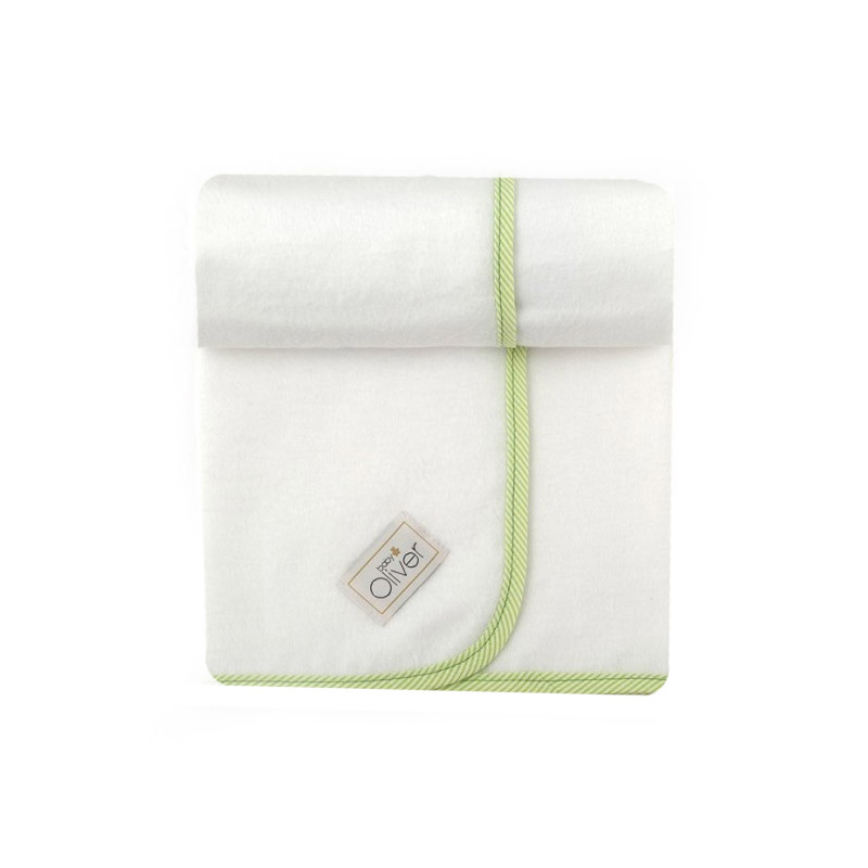 Baby Oliver Φανελένια Πάνα 80*80cm Σχ. 223 Λευκή Με Πράσινο Ρέλι