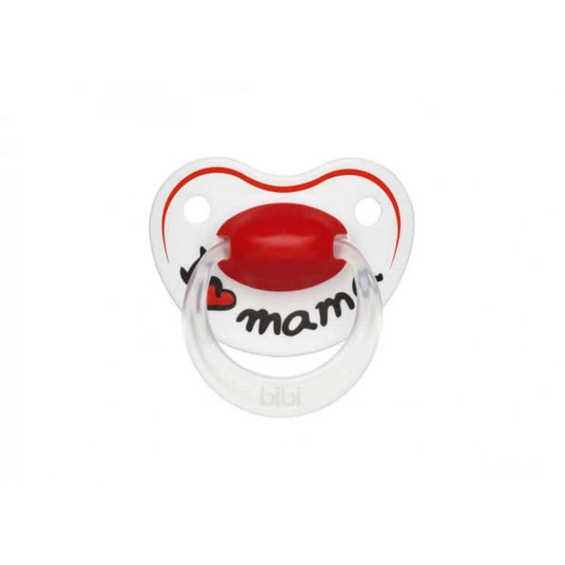 bibi Soother Happiness ορθοδοντική πιπίλα σιλικόνης 6-16m Mama/Papa 1 τεμ