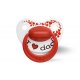 bibi Happiness ορθοδοντική πιπίλα σιλικόνης 0-6 m Mum/Dad με θήκη-δοχείο αποστείρωσης 2 τεμ