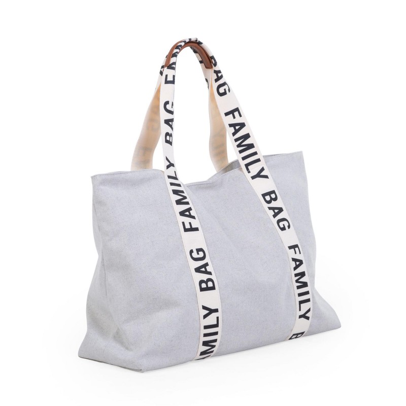 Τσάντα Αλλαγής Childhome Family Bag Signature Canvas Off White