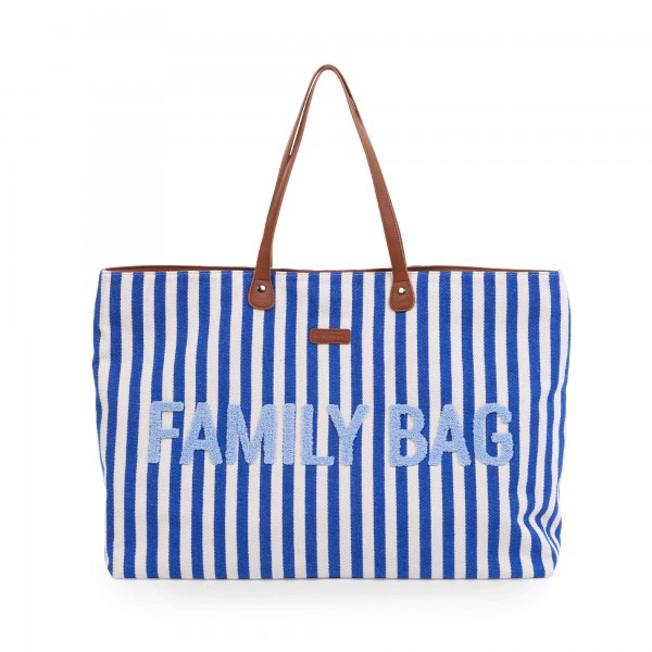 Τσάντα Αλλαγής Childhome Family Bag Stripes Electric Blue-Light Blue