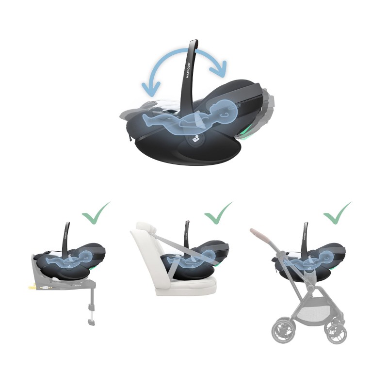 Maxi Cosi Παιδικό Kάθισμα Αυτοκινήτου Pebble 360 Pro2 Twillic Graphite