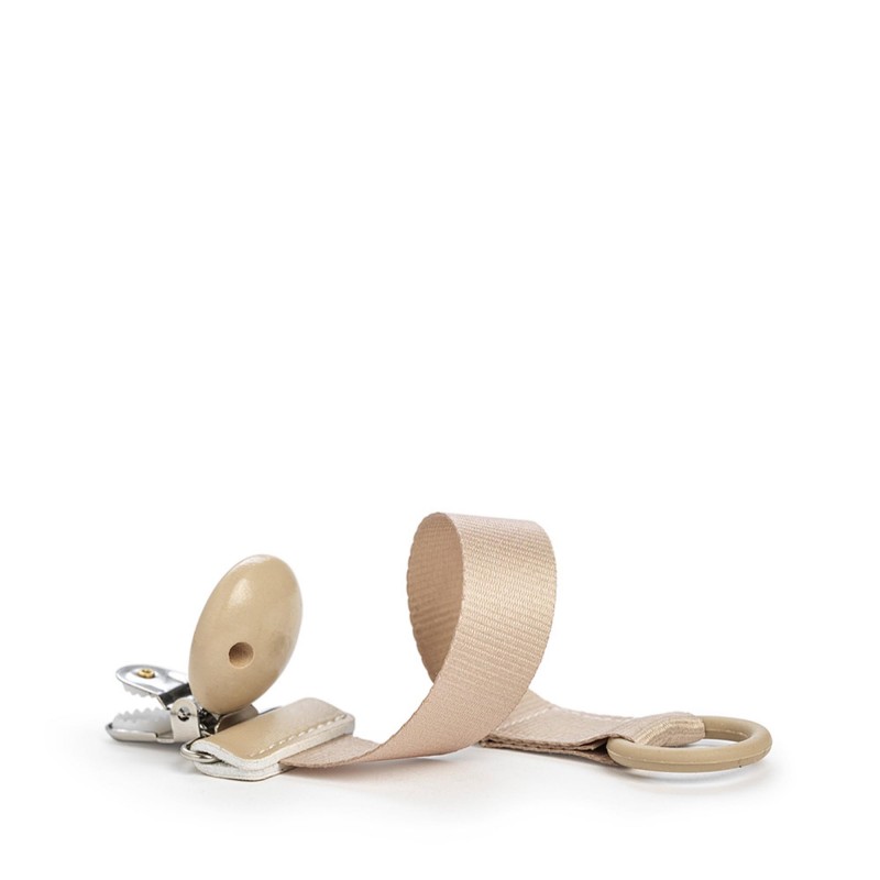 Βρεφική Αλυσίδα Πιπίλας Wood Pure Khaki Elodie