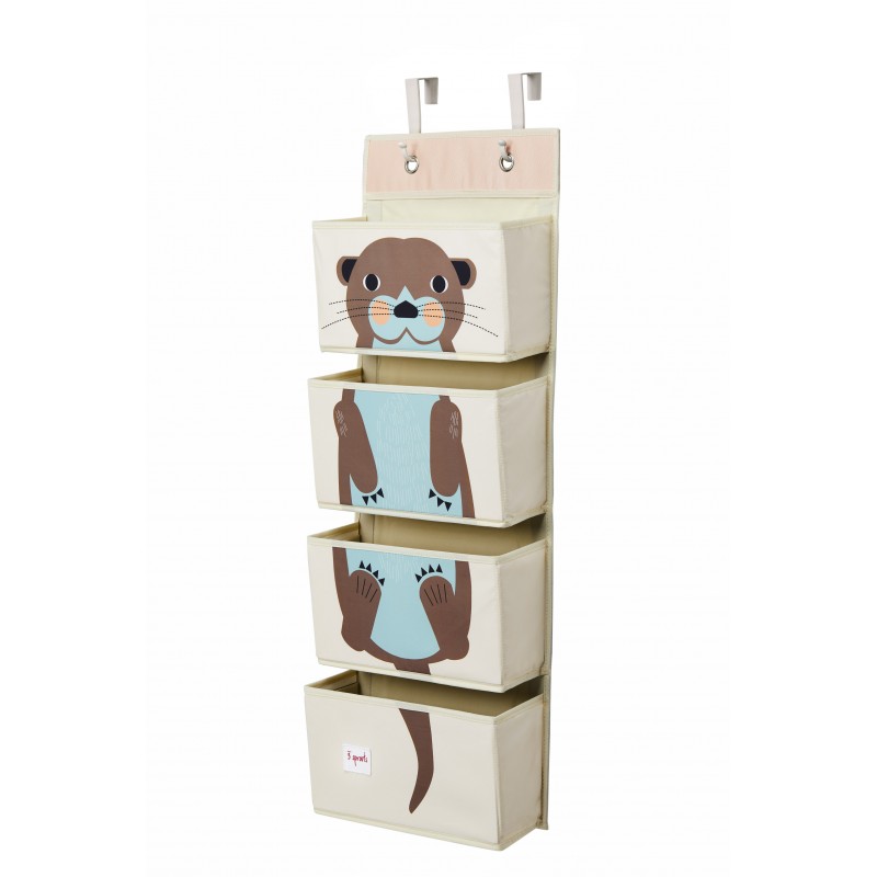 3 sprouts Hanging Wall Organizer Otter Brown