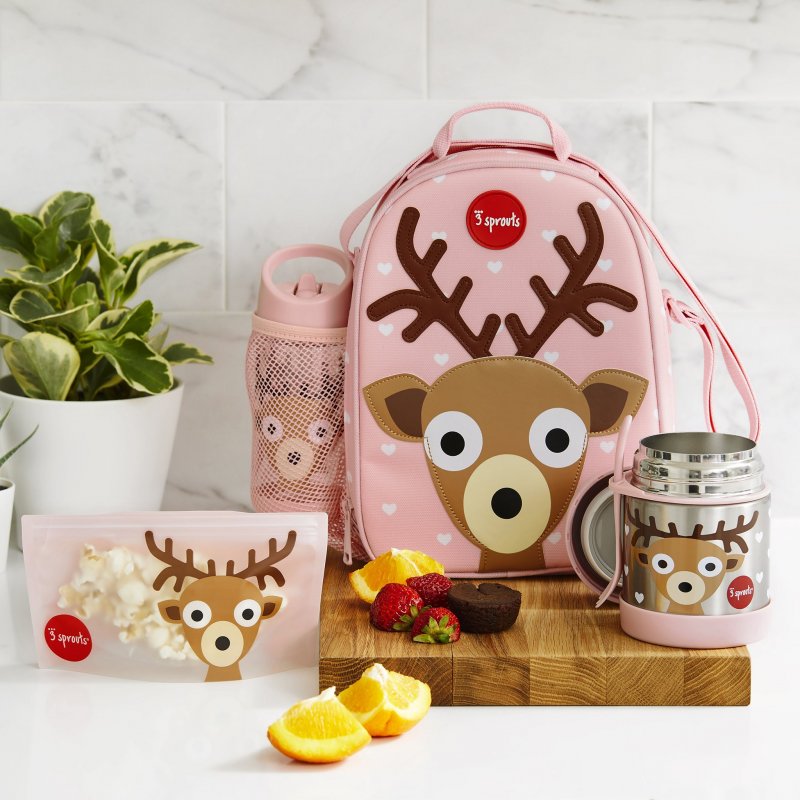 3 Sprouts Lunch Bag τσαντάκι φαγητού Deer Pink