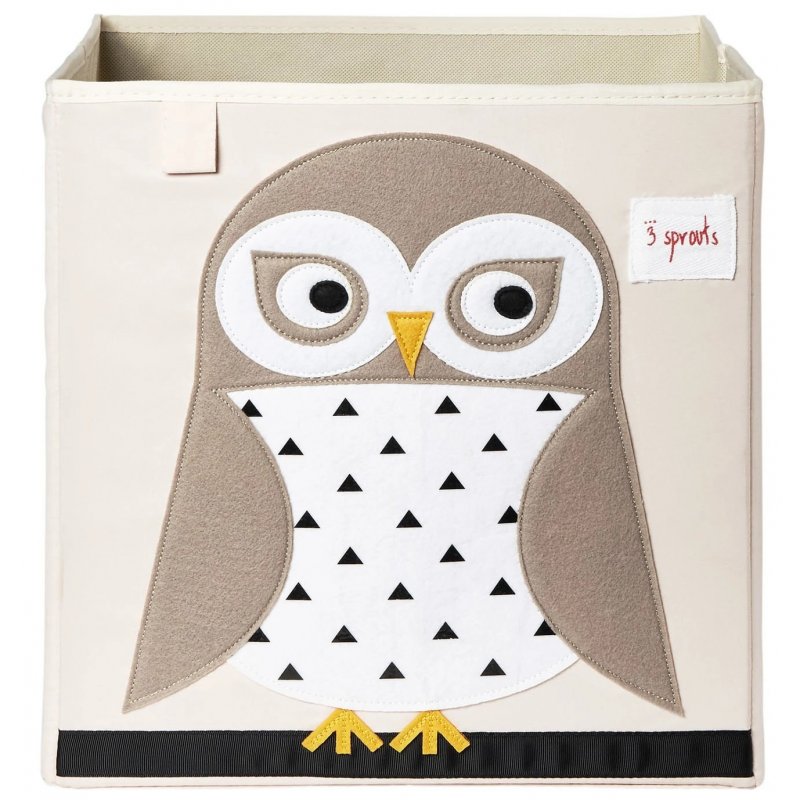 3 Sprouts Storage Box κουτί αποθήκευσης παιχνιδιών Owl White 