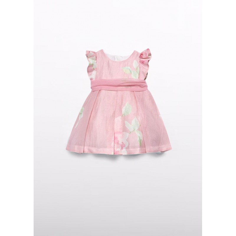 Abel & Lula Βρεφικό Λινό Σταμπωτό Φόρεμα Ροζ 26-05007-006