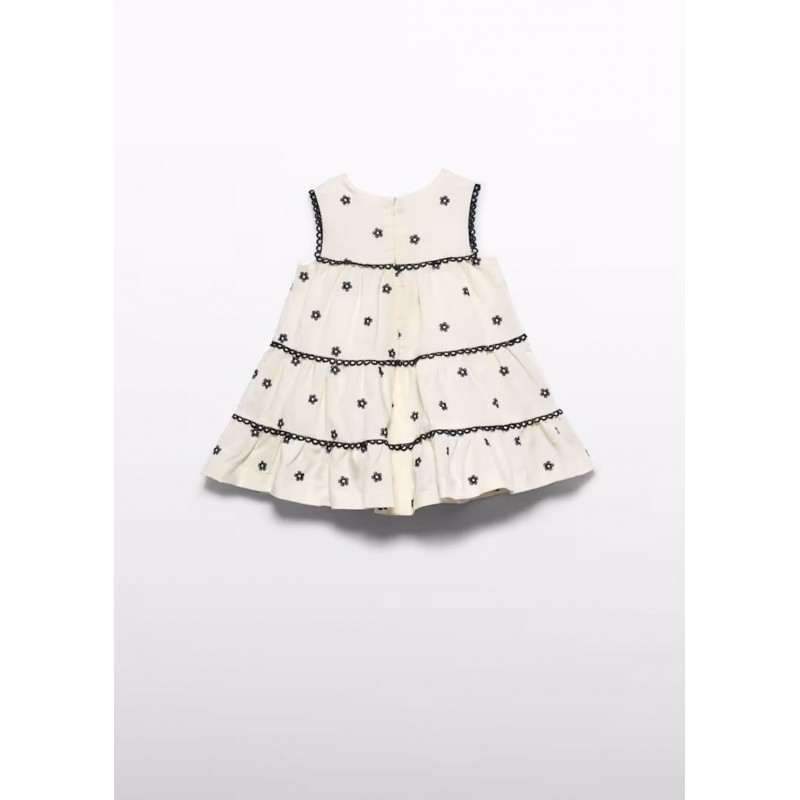 Abel & Lula Βρεφικό Κεντητό Φόρεμα Με Λουλούδια Κρεμ 26-05022-004