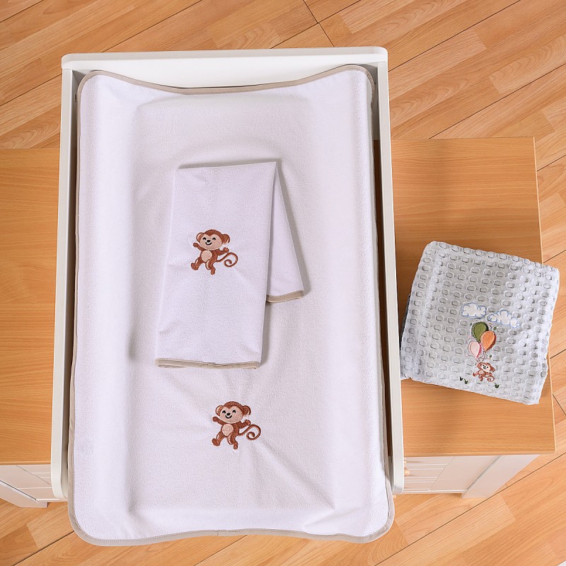 ABO Σελτεδάκι 40*60cm Μπεζ Με Σχέδιο Μαϊμού