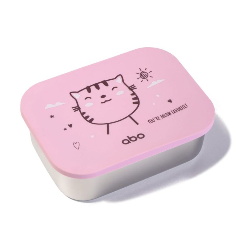 ABO Ανοξείδωτο Φαγητοδοχείο Με Χώρισμα 1200ml You're Meow Favourite