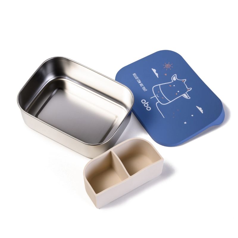 ABO Ανοξείδωτο Φαγητοδοχείο Με Χώρισμα 1200ml Hello! Cow Are You?