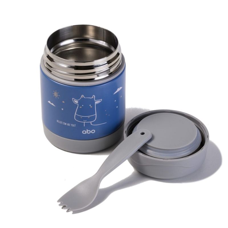 ABO Θερμός Φαγητού Με Κουταλοπίρουνο 300ml Hello! Cow Are You?