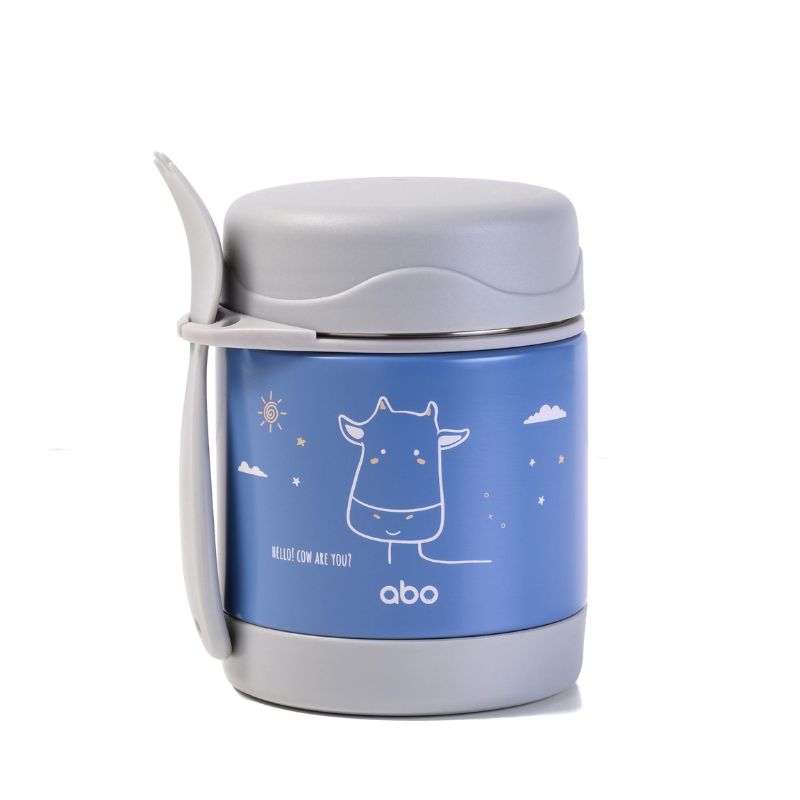ABO Θερμός Φαγητού Με Κουταλοπίρουνο 300ml Hello! Cow Are You?