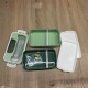 ABO Φαγητοδοχείο Lunchbox 2 Επιπέδων Με Κουτάλι Και Πιρούνι Green