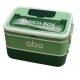 ABO Φαγητοδοχείο Lunchbox 2 Επιπέδων Με Κουτάλι Και Πιρούνι Green