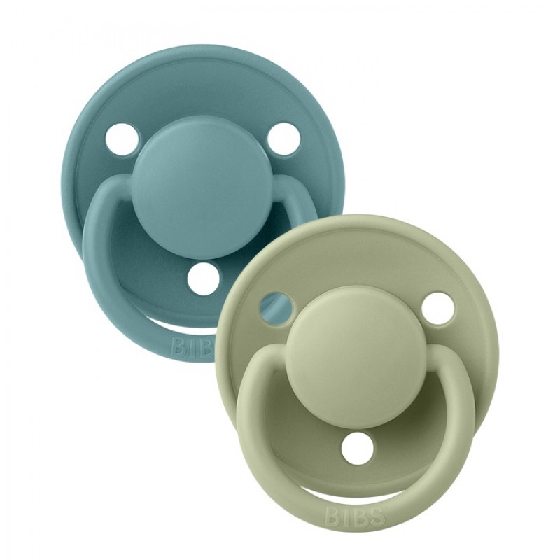 Bibs De Lux Σετ Στρογγυλές Πιπίλες Latex 2 τμχ Νο2 6-18 Μηνών Island Sea / Sage