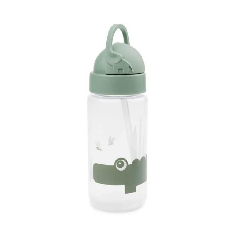 Done by Deer Πλαστικό Παγούρι με Καλαμάκι Croco Green 350ml 
