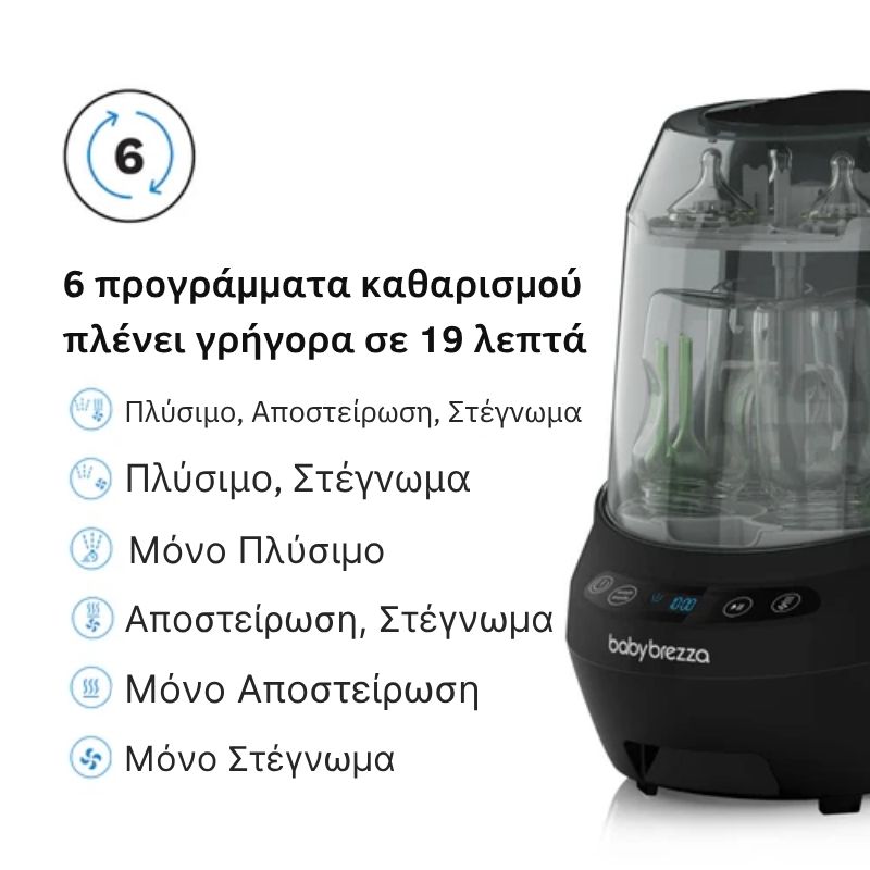 Baby Brezza Bottle Washer Pro Πλυντήριο-Αποστειρωτής-Στεγνωτήρας Για Μπιμπερό White