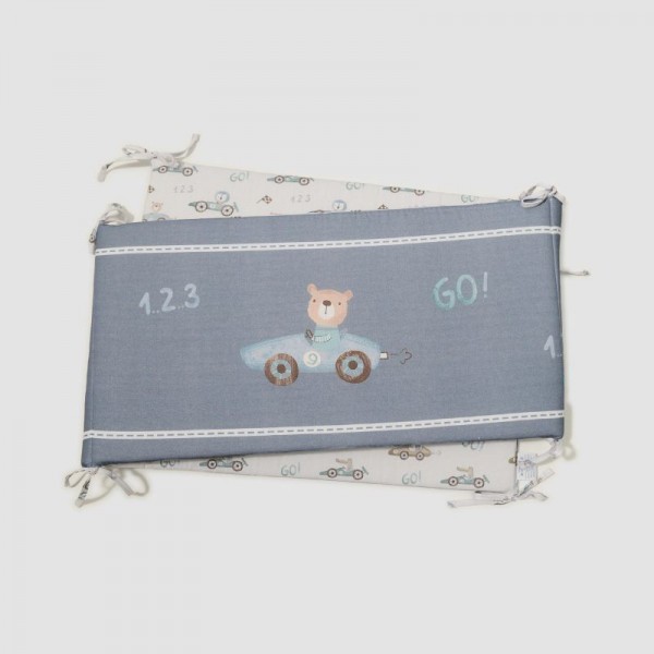 Baby Oliver Πάντα Προστασίας Κρεβατιού 34*210cm Σχ. 421 Μπλε Ραφ
