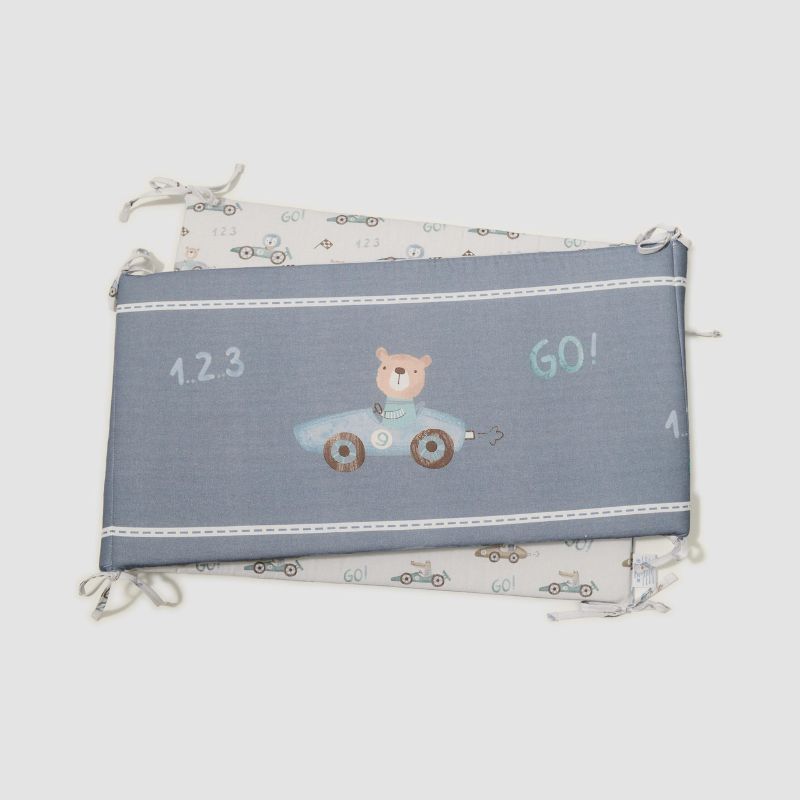 Baby Oliver Πάντα Προστασίας Κρεβατιού 34*210cm Σχ. 421 Μπλε Ραφ