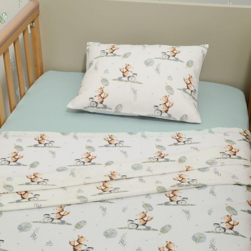 Baby Oliver Σετ Σεντόνια Κούνιας 110*170cm 2 τμχ Με Μαξιλαροθήκη 30*40cm Σχ. 423 Μέντα