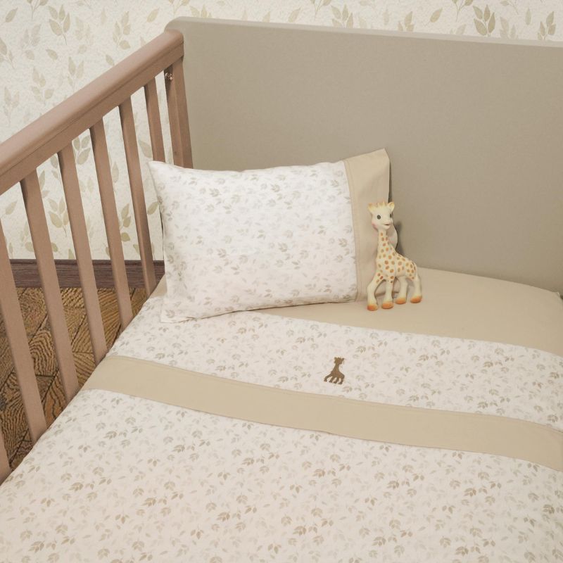 Sophie La Girafe Σετ Σεντόνια Κούνιας Με Λάστιχο 3 τμχ 70cm * 140cm Σχ. 506 Μπεζ