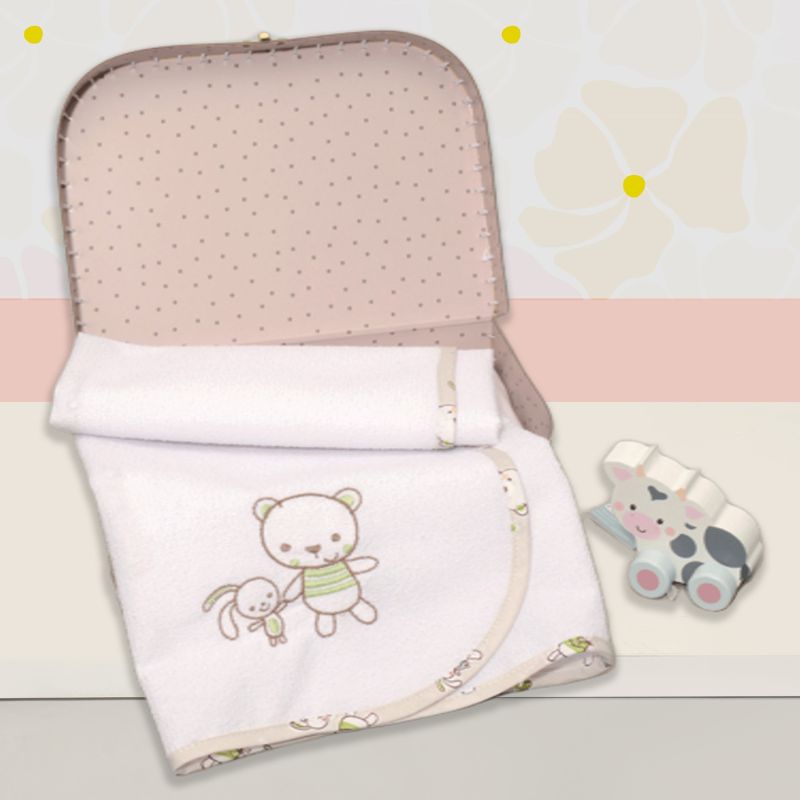 Baby Oliver Σελτεδάκι 50*70cm Σχ. 213 Μπεζ-Πράσινο Αρκουδάκι