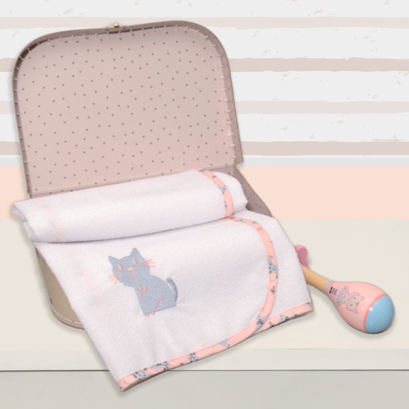 Baby Oliver Σελτεδάκι 50*70cm Σχ. 215 Ροζ-Γκρι Γατάκι