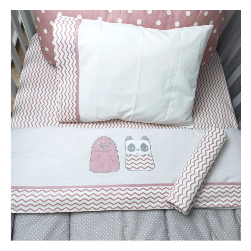 Baby Star Σεντόνια Κούνιας 3 τμχ Tiny Friends Σάπιο Μήλο